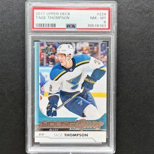 Tage Thompson 2017-18 Upper Deck YG Rookie PSA 8 #228